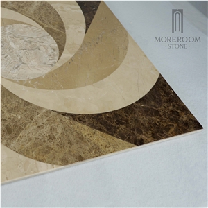 Emperador Light Composited Marble Waterjet Medallion