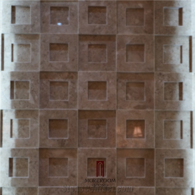 Iran Beige Marble Etching 3d Cns Effect Walling Tile Decor