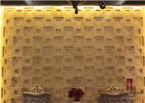 Iran Beige Marble Etching 3d Cns Effect Walling Tile Decor