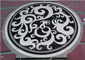Laminated Marble Composite Marble Medallion Design Hotel Lobby Dinning Room Floor Decor