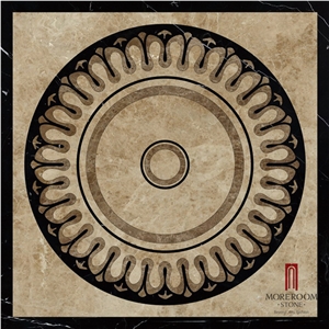 Laminted Marble Medallion Design Hotel Lobby Dinning Room Floor Decor