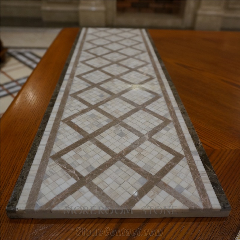Marble Mosaic, Mosaic Pattern Decorative Floor Tile, Mosaic Pattern Flooring Border Designs