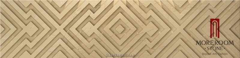 Mosaic Border;Beige Marble Artistic Border, Cream Marfil Marble Molding & Border