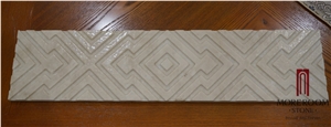 Mosaic Border;Beige Marble Artistic Border, Cream Marfil Marble Molding & Border