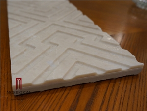 Mosaic Border;Beige Marble Artistic Border, Cream Marfil Marble Molding & Border