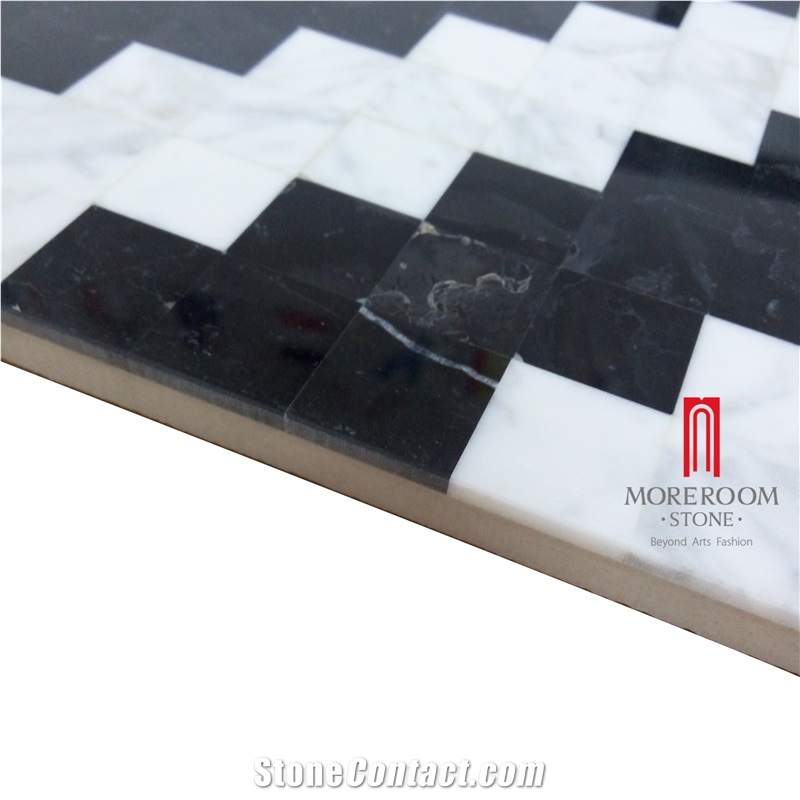 Nero Margiua and Volakas Marble Stone Tile Decorative Mosaic Laminated Marble