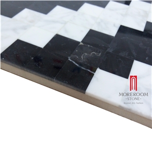 Nero Margiua and Volakas Marble Stone Tile Decorative Mosaic Laminated Marble