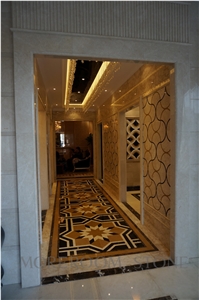 Spain Nero Marquina Mosaic Pattern Decorative Floor Tile Mosaic Floor Tile Marble Mosaic