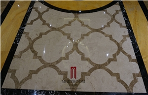 Turkey Auman Beige Marble,Composited Marble Waterjet Medallion, Floor Medallions,Thin Laminated Water-Jet Medallions