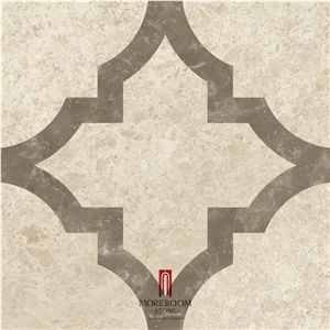 Turkey Auman Beige Marble,Composited Marble Waterjet Medallion, Floor Medallions,Thin Laminated Water-Jet Medallions