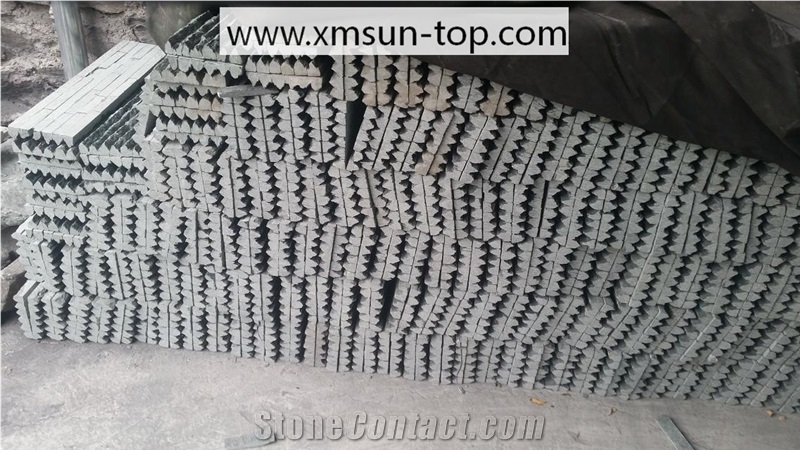 Black Quartzite Peak Shape Cultured Stone/Black Stacked Stone Peak Shape/Black Quartzite Wall Cladding Stone/ Stacked Stone Veneer/Black Peak Stone Culture Quartzite Ledge Stone Wall Cladding