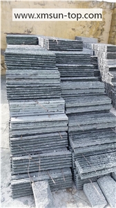 Black Quartzite Peak Shape Cultured Stone/Black Stacked Stone Peak Shape/Black Quartzite Wall Cladding Stone/ Stacked Stone Veneer/Black Peak Stone Culture Quartzite Ledge Stone Wall Cladding