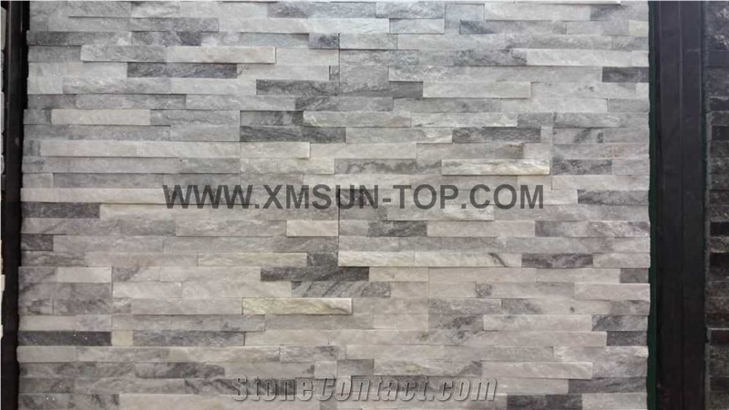 China Grey Quartzite Cultured Stone Veneers/Ledgestone Wall Cladding/ Quartzite Stacked Stone for Walling/Grey Cultured Stone Veneer/ Grey Cultured Stone Wall Panel/Quartzite Ledgestone Wall Tiles