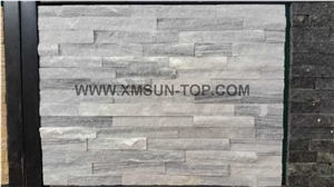 China Grey Quartzite Cultured Stone Veneers/Ledgestone Wall Cladding/ Quartzite Stacked Stone for Walling/Grey Cultured Stone Veneer/ Grey Cultured Stone Wall Panel/Quartzite Ledgestone Wall Tiles