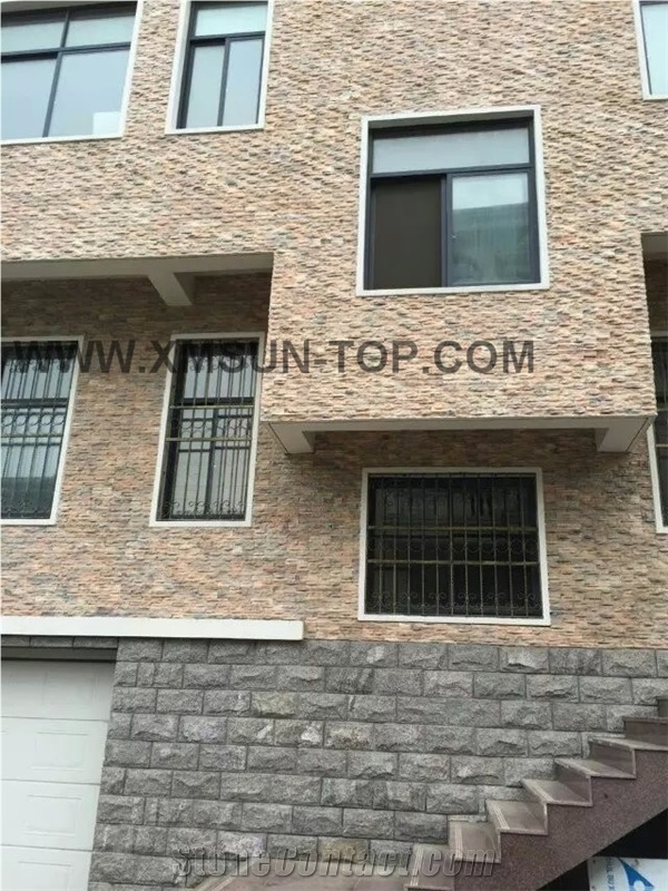 Pink Crystal Cultured Stone/Pink Cultured Stone/Pink Slate Stone/Wall Stone Cladding/China Cultured Stone/ Cultured Stone Tile/Natural Stone Wall Cladding