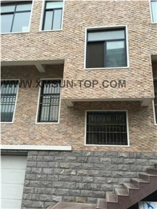 Pink Crystal Cultured Stone/Pink Cultured Stone/Pink Slate Stone/Wall Stone Cladding/China Cultured Stone/ Cultured Stone Tile/Natural Stone Wall Cladding
