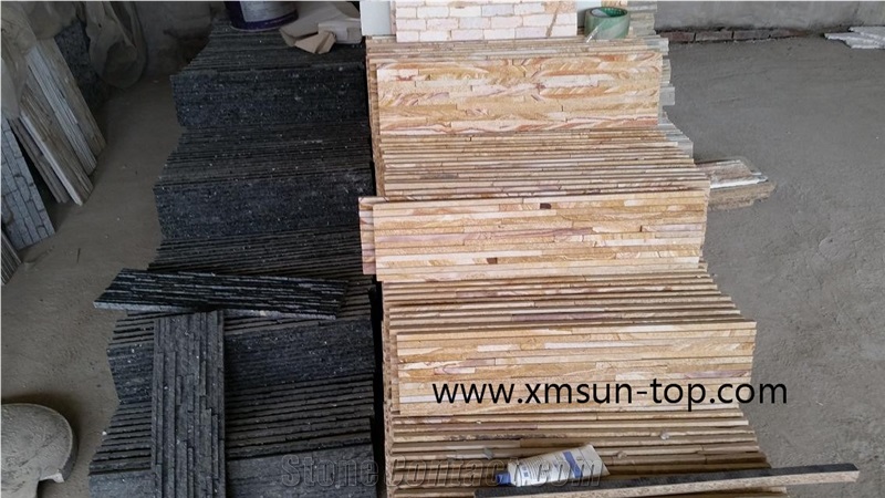 Purple Wooden Vein Sandstone Waterfall Cultured Stone/Ledgestone/Veneer/Stacked Stone/Interior & Exterior Decorative Waterfall Culture Stone