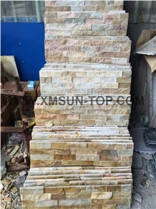 Rusty Culture Stone/ Yellow Slate/Golden Grain Slate/Rusty Slate/ Yellow Slate Cultured Stone/China Rust Slate Cultured Stone Corner/Rust Yellow Slate Corner Stone/Wall Cladding/Ledge Stone