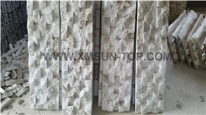 Snow White Quartzite Cultured Stone Veneer/ Wall Cladding/ Ledge Stacked Stone Veneer/Thin Ledge Stone Veneer/Ledgestone/Panel/Stack Stone/Decorative/ Shinning/ Interlocked