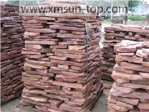 Sorghum Red Random Flagstone Pathway/ Sorghum Red Sandstone Stepping Stones/ Kaoliang Red China Flagstones Tiles/Natural Red Random Flagstone/Irregular Sandstone Flagstone for Paving/Wall/Courtyard