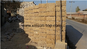Tiger Skin Yellow Granite Mushroom Stone/Granite Wall Mushroomed Cladding