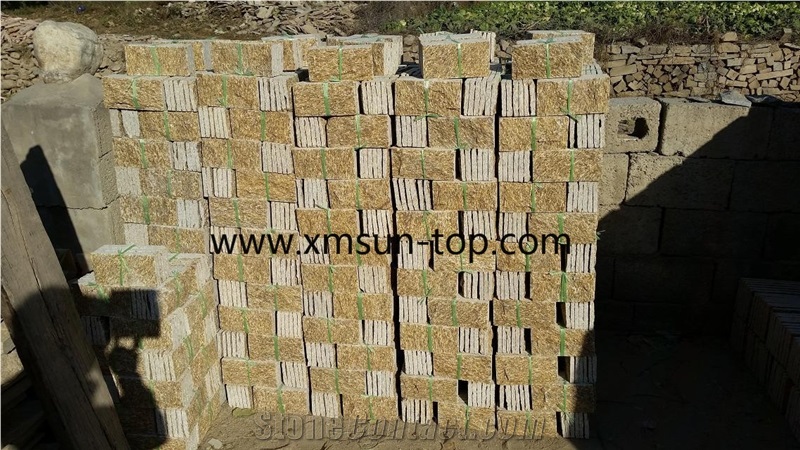 Tiger Skin Yellow Granite Mushroom Stone/Mushroom Stone Wall Tiles/Tiger Skin Yellow Mushroom Stone Wall Cladding/Mushroom Stone China Yellow Granite Nature Split Surface