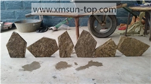 Tiger Skin Yellow Granite Net Paste Flagstone/Tiger Skin Yellow Flagstone Mats/Granite Net Paste/Random Flagmat Stone/ Irregular Granite Flagstone Net Pasting/Cultural Stone Random Net Paste