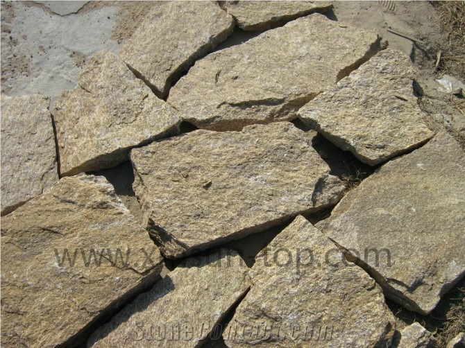 Yellow Quartzite Random Flagstones/ Paving Stone Landscape Quartzite Yellow/Natural Stone Irregular Flagstone Patio/Crazy Paving Stone Irregular Shapes Natural Stone Slate for Floor Paving
