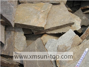 Yellow Rust Slate Random Stone/Yellow Rusty Slate Flagstone Irregular/Yellow Rustic Slate Flagstone/ Special Cultural Stone Random/Rust Yellow Irregular Slate Wall Cladding/Floor Decoration/Pavers