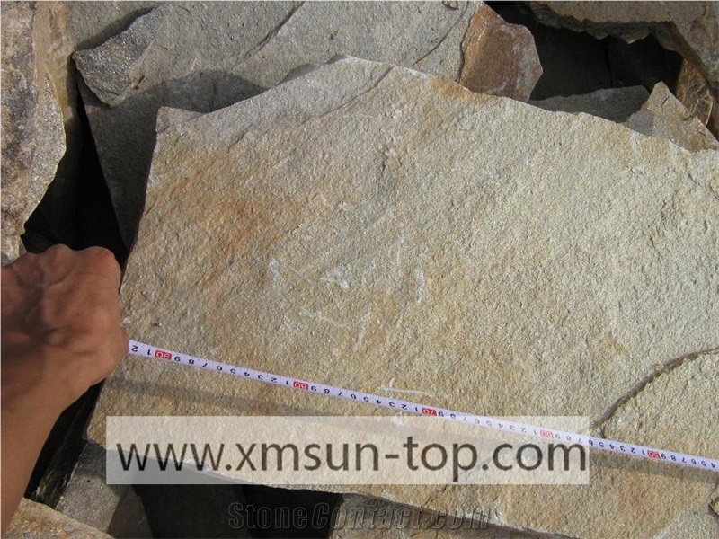 Yellow Rust Slate Random Stone/Yellow Rusty Slate Flagstone Irregular/Yellow Rustic Slate Flagstone/ Special Cultural Stone Random/Rust Yellow Irregular Slate Wall Cladding/Floor Decoration/Pavers