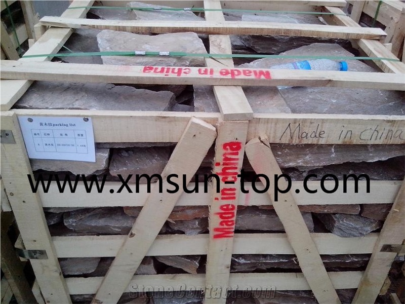 Yellow Wood Vein Slate Flagstone/China Yellow Slate Random Flagstone/Irregular Flagstone Landscape/ Wood Vein / Crazy Stone/ Landscaping Stones
