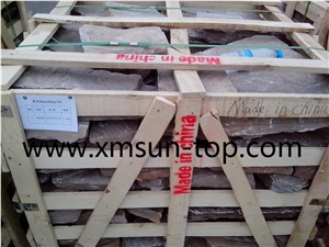 Yellow Wood Vein Slate Flagstone/China Yellow Slate Random Flagstone/Irregular Flagstone Landscape/ Wood Vein / Crazy Stone/ Landscaping Stones