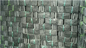 Black Quartzite Mushroom Stone, Mushroomed Cladding, Mushroom Wall, Mushroomed Stone, Mushroom Wall Cladding, Xiamen Winggreen Stone