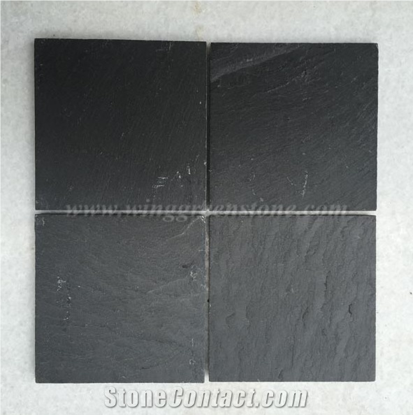 Black Slate Floor/ Wall Tiles, Black Slate Stone Flooring/ Walling, Black Slate Wall/ Floor Covering, Xiamen Winggreen Stone