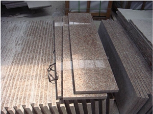 Cheap Chinese Granite Steps, Pink Granite G687 Stair Riser and Treads, Winggreen