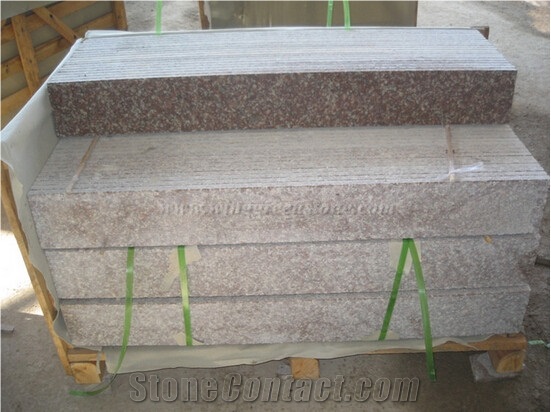 Cheap Chinese Granite Steps, Pink Granite G687 Stair Riser and Treads, Winggreen
