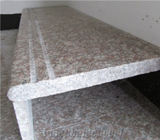 Cheap Chinese Granite Steps, Pink Granite G687 Stair Riser and Treads, Winggreen
