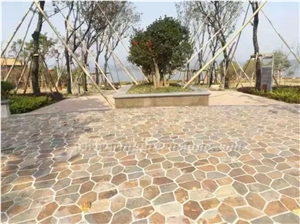 Cheap Price High Quality Rusty Slate Irregular Shape Flagstone Pavers/Random Flagstone/Meshed Paver Stone for Floor & Wall Cladding Pavers, Winggreen Stone