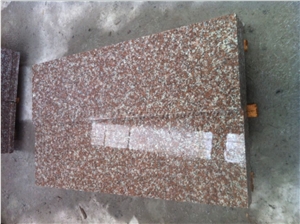 China Cheap Red Granite Steps and Risers, G687 Peach Red Granite Stairs, Xiamen Winggreen
