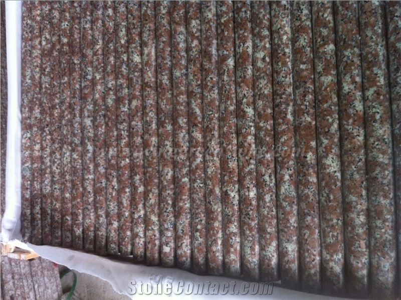 China Cheap Red Granite Steps and Risers, G687 Peach Red Granite Stairs, Xiamen Winggreen