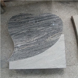 China Juparana Italian Style Headstone, China Juparana Granite, Natural Stone Headstone, Heart Tombstone, Winggreen