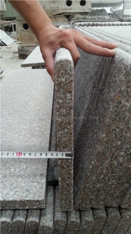 China Pink Granite G617 Stair Steps and Riser, Pink Granite Staircase, Anti-Slippery Line, Winggreen