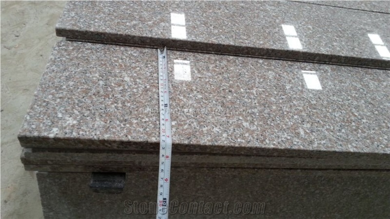 China Pink Granite G617 Stair Steps and Riser, Pink Granite Staircase, Anti-Slippery Line, Winggreen