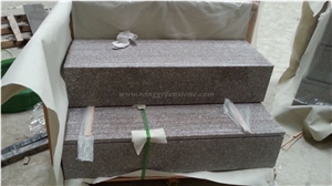 China Pink Granite G617 Stair Steps and Riser, Pink Granite Staircase, Anti-Slippery Line, Winggreen