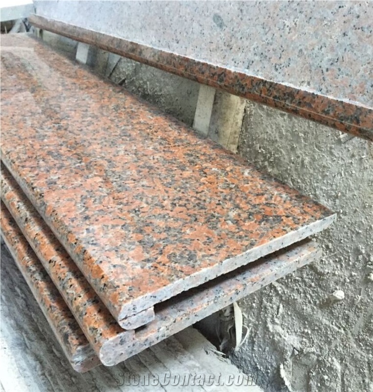China Red Granite Steps, Maple Red Granite Stair and Riser, Winggreen