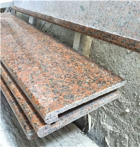 China Red Granite Steps, Maple Red Granite Stair and Riser, Winggreen