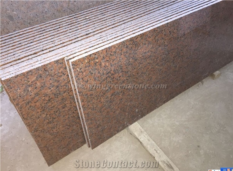 China Red Granite Steps, Maple Red Granite Stair and Riser, Winggreen