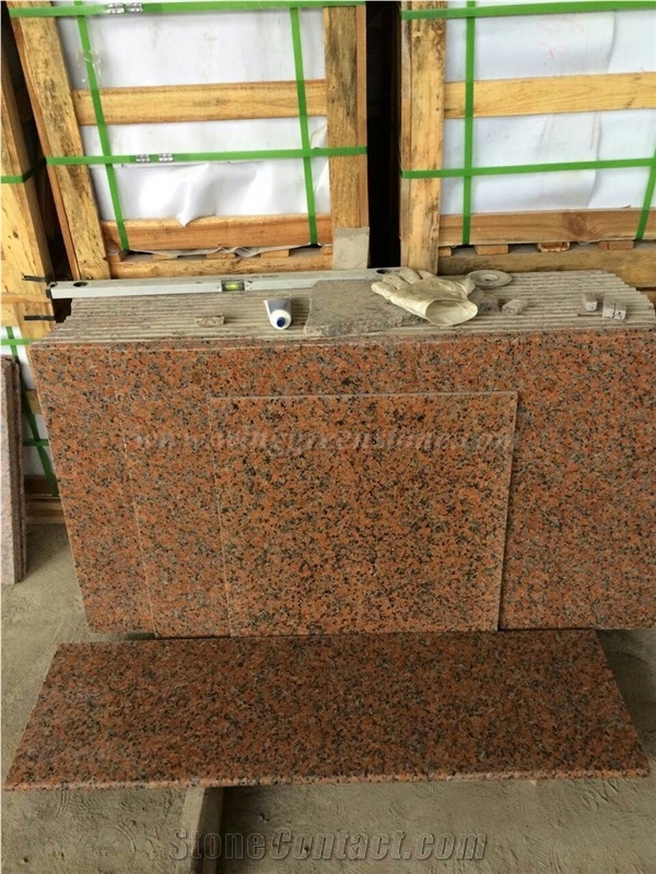 China Red Granite Steps, Maple Red Granite Stair and Riser, Winggreen