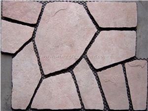 Chinese Red Flagstone with Mesh, Random Flagstone, Irregular Flagstones, Winggreen