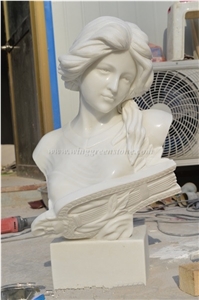Chinese White Marble Sculptures, Han White Jade Hand Carved Busts, White Marble Animal Sculptures, Xiamen Winggreen Manufacturer